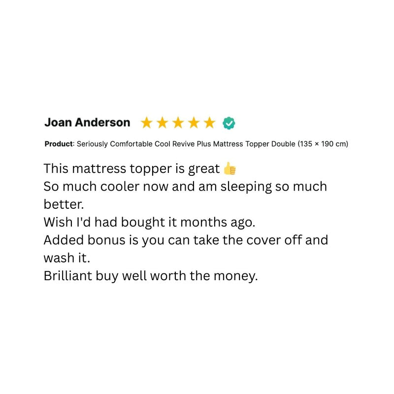 Cool Revive Plus Pain Relief Mattress Topper