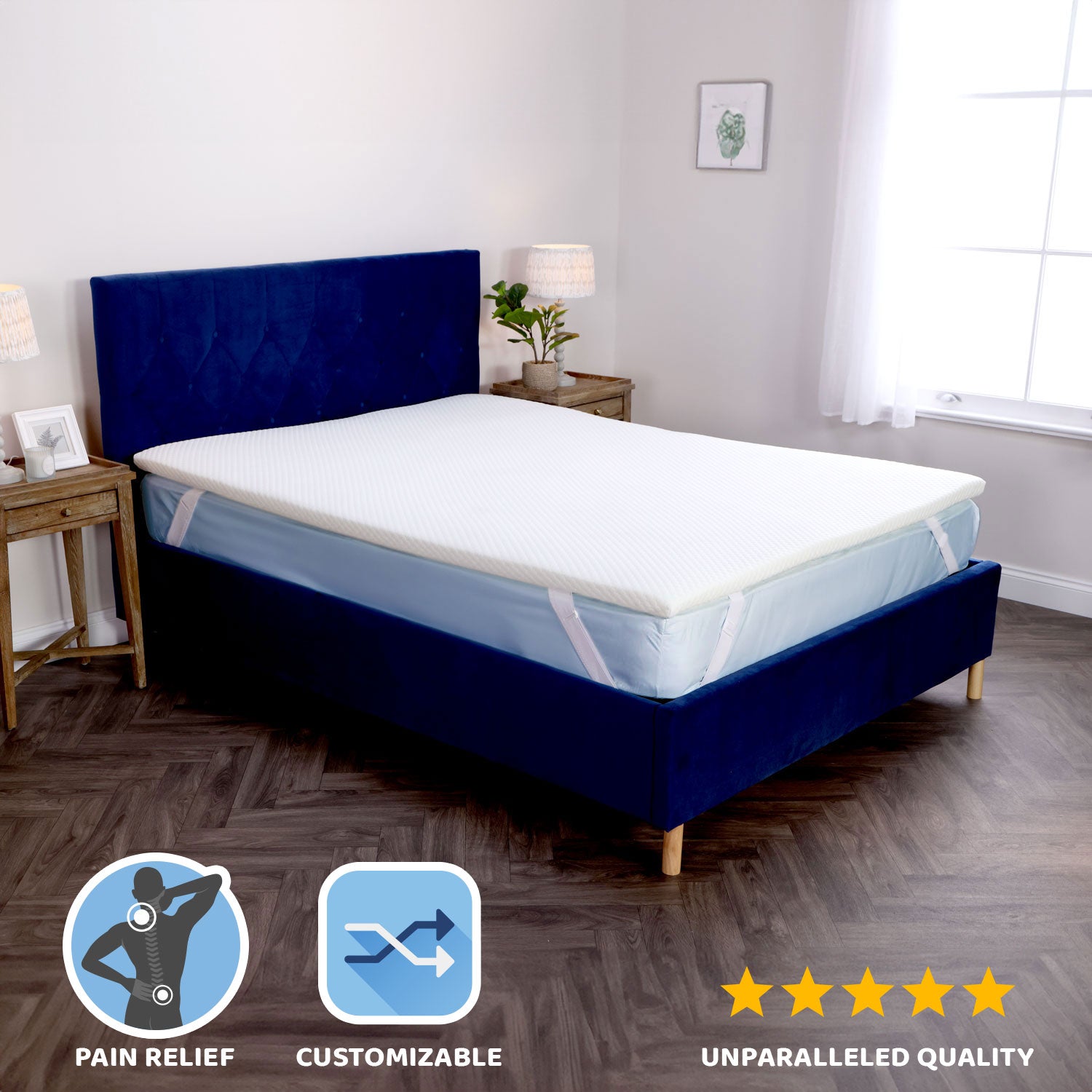 Our Seriously Comfortable Revive mattress topper for pain relief with customisable support and 5 star quality all round