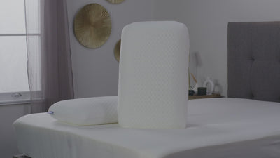 An informational video showing you the benefits of the Seriously Comfortable Memory Comfort Compact pillow including its next generation memory foam and its lower profile ideal for front sleepers